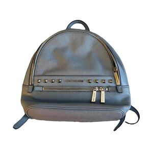 Michael Kors Blue Leather Backpack with Stud Accents